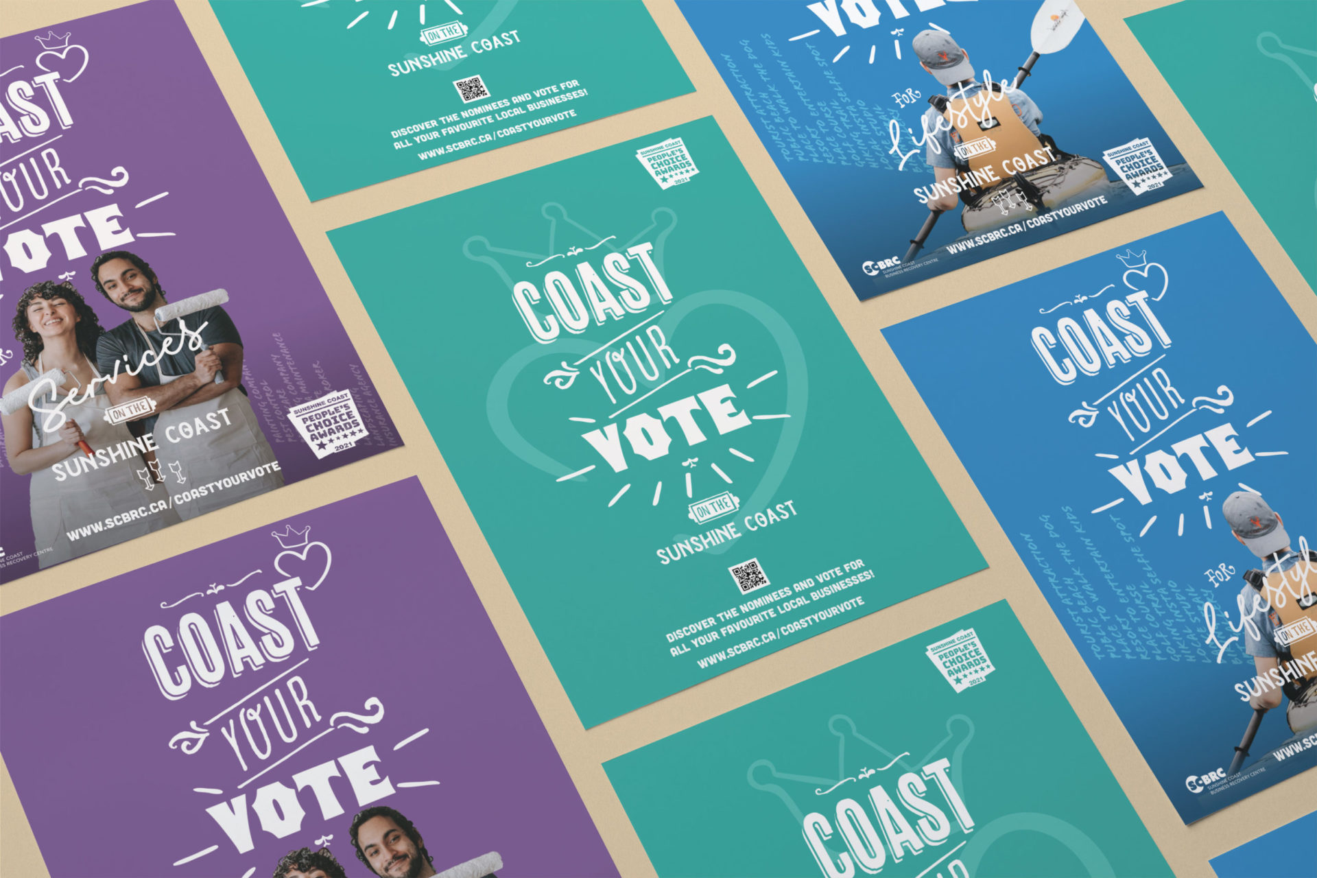 Custom poster print design and layout for coast your vote campaign