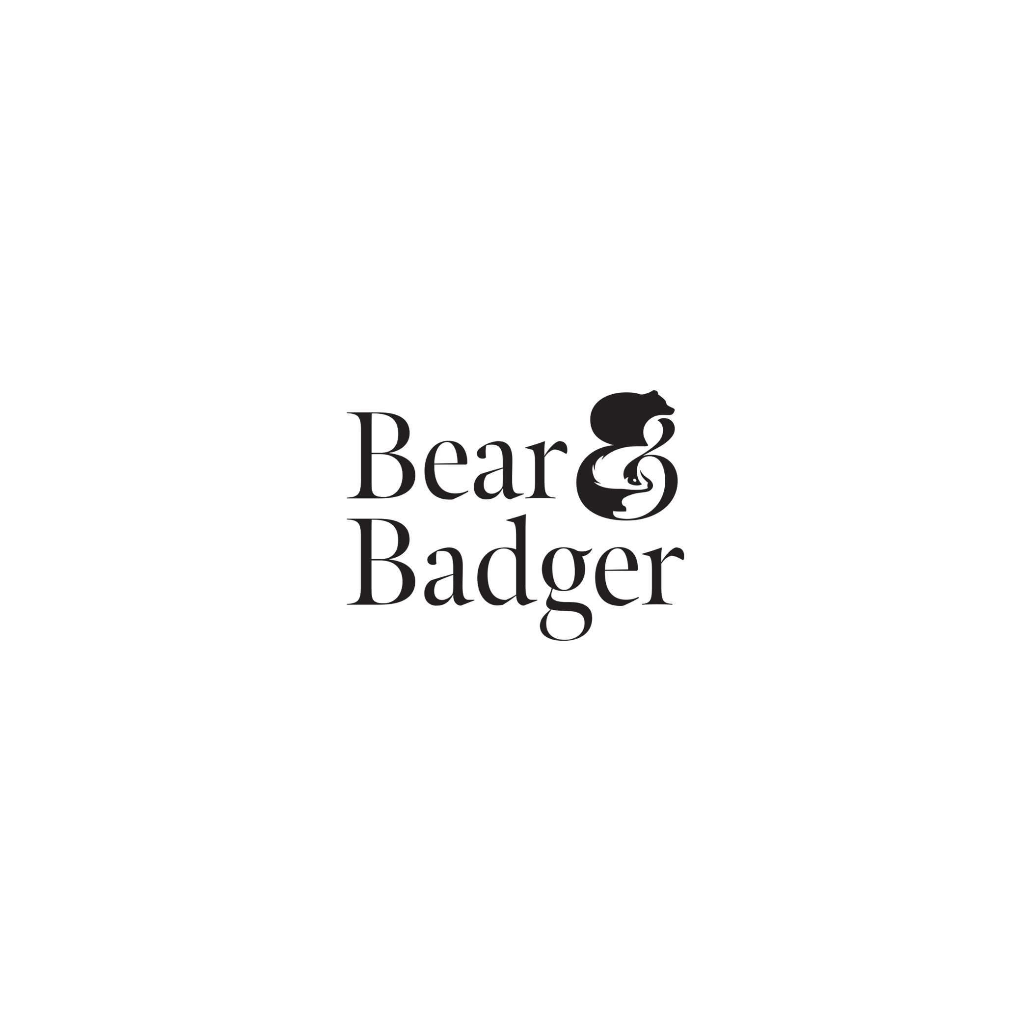 Bear and Badger Logo Black