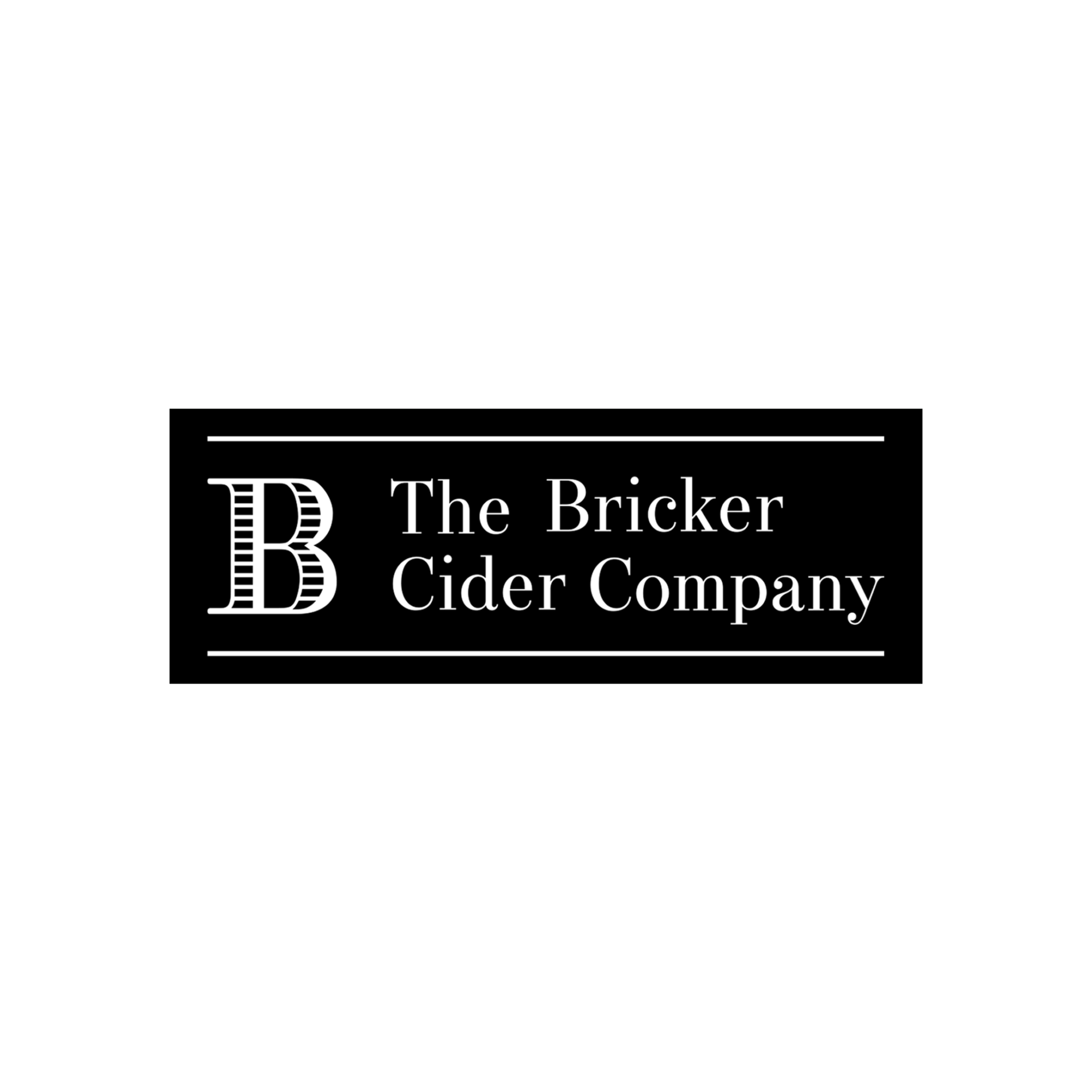 The Bricker Cider Company Logo White on black background