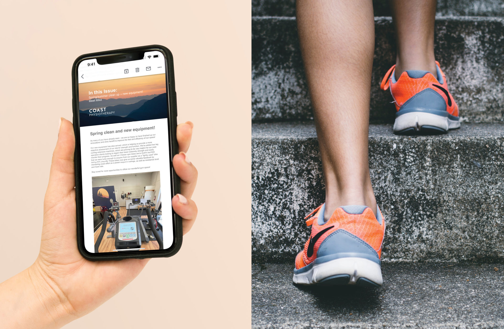 Coast Physiotherapy website mockup on iphone