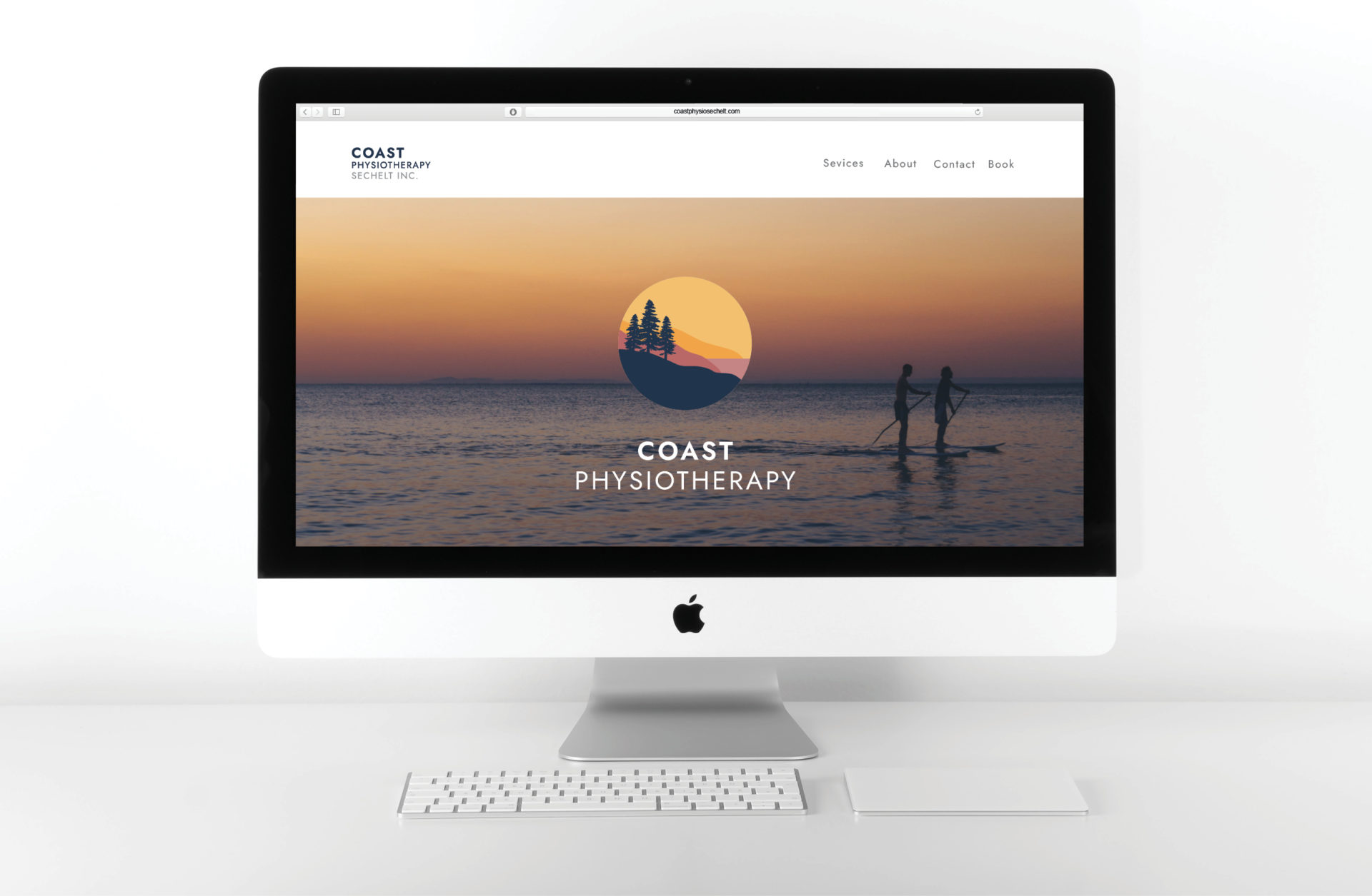 Coast Physiotherapy website mockup on a desktop mac
